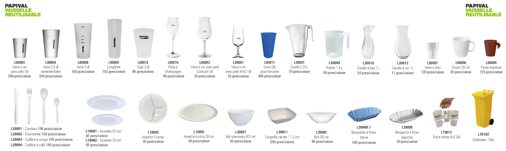 papival gamme vaisselle réutilisable