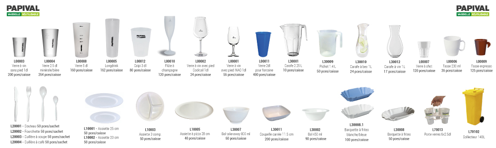 papival gamme vaisselle réutilisable